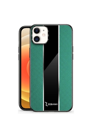Apple İphone 12 Uyumlu Kılıf Premium Deri Kılıf Yeşil