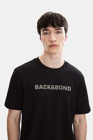 Backandbond Siyah Baskılı Regular Fit Bisiklet Yaka Tişört