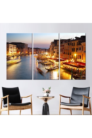 120x150cm 3 Parçalı Kanvas Tablo, Grand Canal Duvar Dekoru