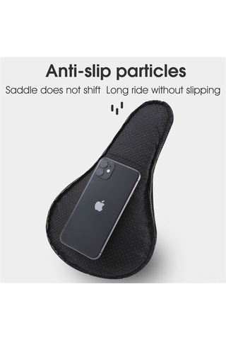 Tenfowee Bisiklet Pu Deri-silikon Yastık Kılıfı, Dağ Bisikleti İçin Sponge Dolgulu, Rahat Sürüş İçin Kalça Baskısı Azaltıcı, Siyah-kırmızı Kırmızı