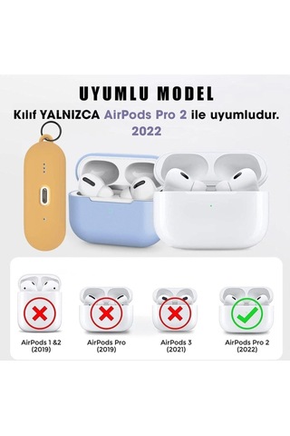 Fadex Apple AirPods Pro 2 İle Uyumlu Kılıf Askı Aparatlı Lansman Kırmızı Renk Tonu