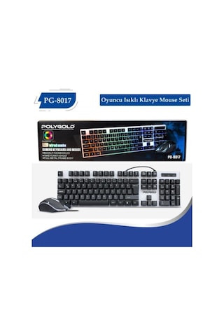 Işıklı Oyuncu Klavye Ve Mouse Seti Gaming Set Pg 8017 Diğer