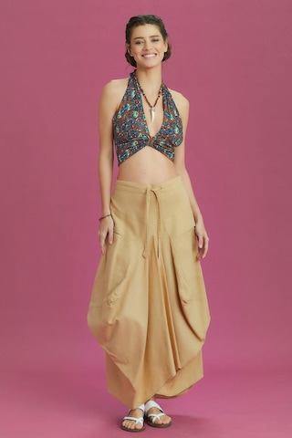 Bohem Tarz Cepli Beli Bağcıklı Uzun Salaş Etek 001