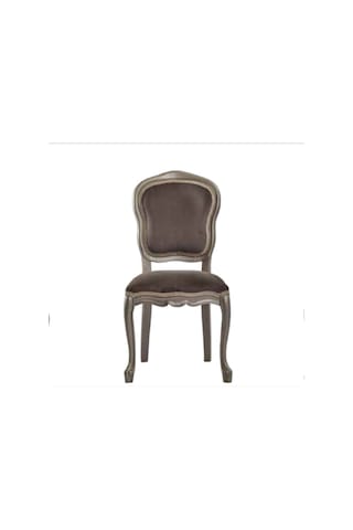 Bengimobilya Sandalye Zus021 Nakış Model Gri Renk Baby Face Kumaş Kayın Çizgi