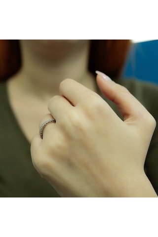 Lova 0,18 Karat Pırlanta Yarımtur Yüzük - 1030152
