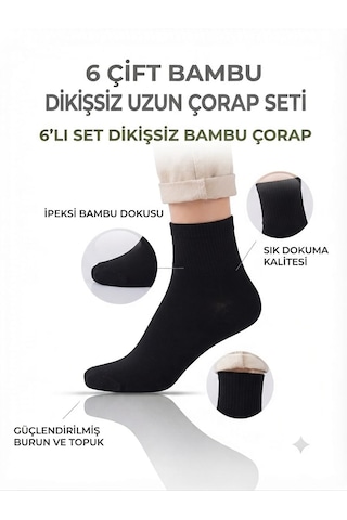 Km Collections 6'lı Set Uzun Bambu Erkek Çorap Siyah Km Collections 6'lı Set Uzun Bambu Erkek Çorap Siyah