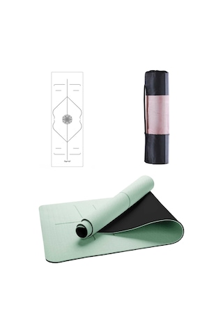 Gymo Hizalamalı 6Mm Tpe Yoga Matı Pilates Minderi Açık Yeşil