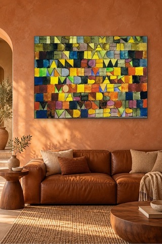 Fida Paul Klee Renkli Harf Kareleri Şiiri Canvas Tablo Çok Renkli