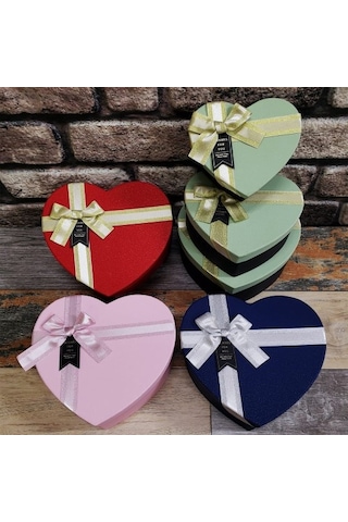 Hediyelik Kalp Kutu 3 Lü Set