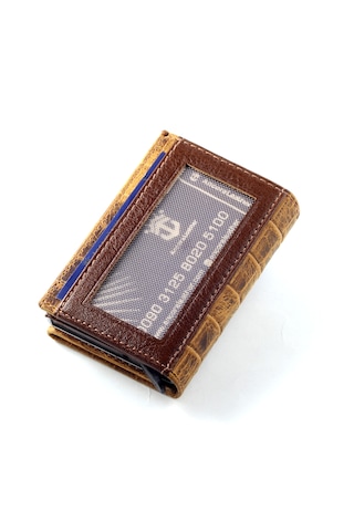 Ancora Leather Hakiki Deri Croco Mekanizmalı Erkek Cüzdanı Taba