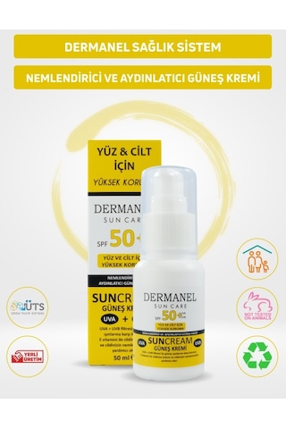 Dermanel Nemlendirici Ve Aydınlatıcı Güneş Kremi 50 ML + Dermanel Ter Önleyici Sprey 150 ML