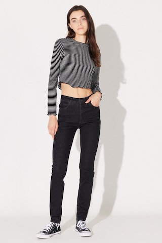 Lee Scarlett Skinny Fit Dar Kesim Yüksek Bel Çok Dar Paça Siyah Kadın Esnek Jean Denim Kot Pantolon L62602236 Siyah