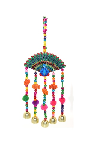 10 Adet Tavuskuşu Rüzgar Çanı Dekoratif Bahçe Ve Balkon Süsü, Ev Dekoru, Wind Chime, 37 Cm