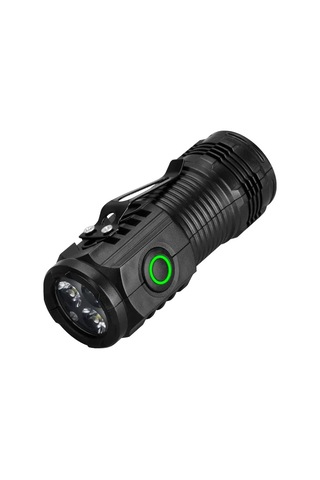 Taşınabilir Mini Led El Feneri 3led Ultra Güçlü Işık Flaş Işığı Siyah