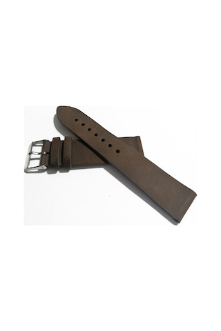 Fado&her Saate Uyumlu Hakiki Grizi Deri Saat Kordonu 20 Mm 35 Koyu Kahverengi