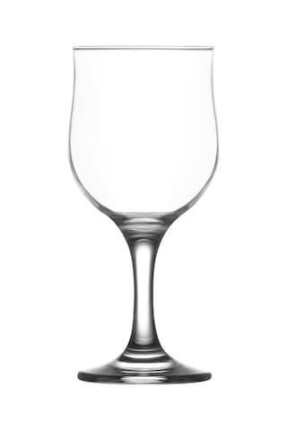 Lav Nevakar Cam Kırmızı Şarap Kadehi 6'lı 320 ml Ayaklı (Meşrubat Bardağı)