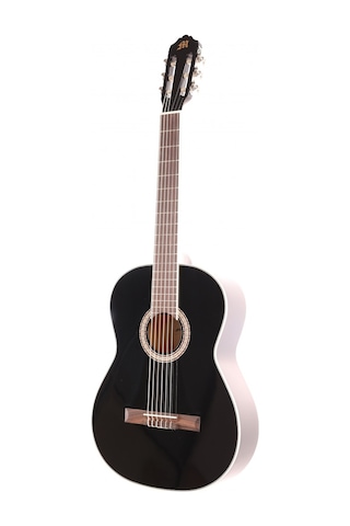 Miguel Angela Ma1-bk Klasik Gitar - Siyah Başlangıç - Eğitim Serisi Mat Siyah Modern Bitiş, Ihlamur Ağacı Gövde, Yeni Başlayanlar İçin Yumuşak Tuşe Uyum: 4/4 Tam Boy Standart