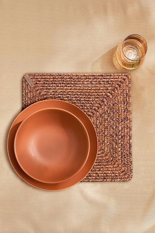 Koza Home Cesta El Yapımı Örgü Kiremit Kare Supla 32x32 4030 Kiremit