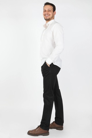 Erkek Fleto Cep Gabardin Pantolon Siyah