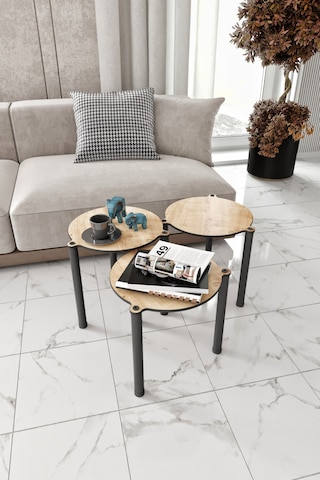 La Via Safir Meşe Yuvarlak Zigon 3 Lü Meşe