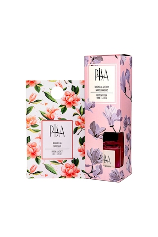 Pisa Manolya Kiraz Bambu Çubuklu Oda Kokusu 100 ML + Manolya Oda Kesesi 20 G