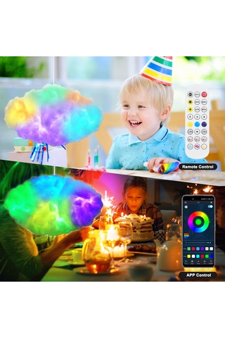 Neoglint Rgb Bulut Işıkları Renk Değiştiren Bulutlar Dekoratif Beyaz