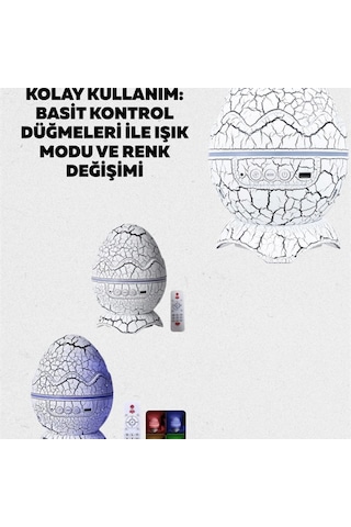 Dinozor Yumurtası Tasarımlı Projektörlü Gece Lambası Renkli 17360567