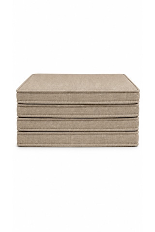 Keten Fitilli 53x46 Cm Sandalye Ölçüsüne Uygundur. 4 Parça Sandalye Koltuk Minder Seti Bej