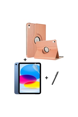 Apple İpad 10.9 2022 10.nesil A2757 Uyumlu 360 Derece Dönerli Stand Olabilen İpad Kılıfı Kapaklı Kılıf
