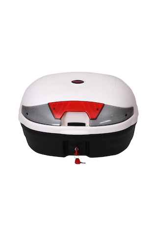 Motosiklet Çantası Arka Motosiklet Bagajı Topcase Kuyruk Çantası Kilitlenebilir Universal Cv46 Beyaz Diğer