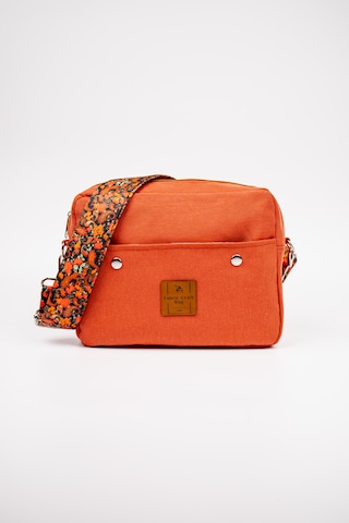 Fabric Craft Bag Çapraz Askılı Kadın Kumaş Omuz Çantası Fermuarlı 27x24 Cm Kiremit