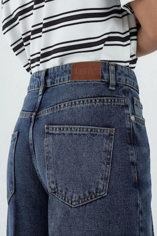 Hiccup Geniş Paça Raw Kot Pantolon Orta Mavi Denim