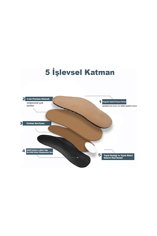 Active Team LT02 - Deri Yarım Ortopedik Ark Destekli 3/4 İç Tabanlık