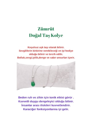 Zümrüt Doğal Taş Kolye Çok REnkli
