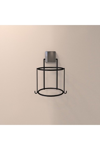 Decorev Dc-5119 Dekoratik Siyah Yapıştırmalı Fön Banyo Metal Saç