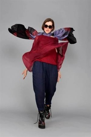 İtalyan Yarasa Kollu İpek Bluz-9220 Bordo