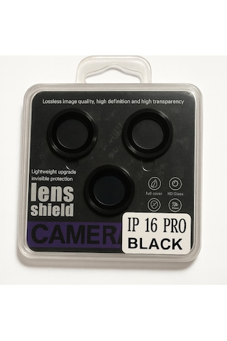Apple Uyumlu iPhone 16 Pro/ Promax Kamera Lens Koruyucu Black/silver/gold/purple Yüksek Çözünürlük-parlak-güçlü Siyah