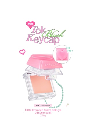 Ciltte Kremden Pudra Dokuya Dönüşen Allık Perıpera Tok Blush Keycap 01 Queens Coral