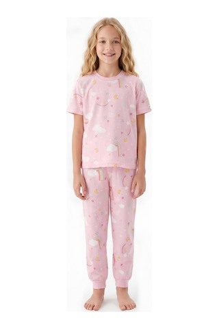 Modanino Kız Çocuk Pijama Takımı %100 Pamuk 3-13 Yaş 12714ıs Pembe