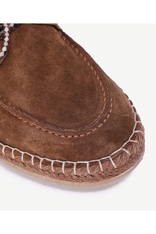 Yargıcı Hasır Bağlı Deri Espadril 24yeay4477x 057 Kahverengi