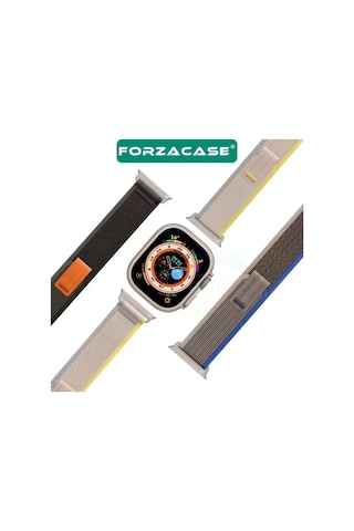 Forzacase Apple Uyumlu Watch Se 3 44mm İle Trial Cırtlı Hasır Kumaş Kordon Kayış - Fc266