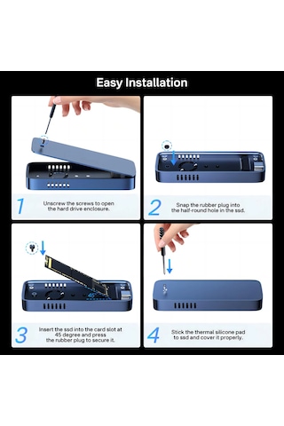 Acasis EC6608 Air NVMe Kutusu,8TB 10Gbps Fanlı