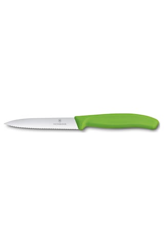 Victorinox 6.7736.L4 10Cm Tırtıklı Soyma Bıçağı Lazer Yazı Yeşil