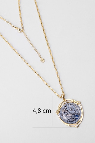 Demeter 18 Ayar Sarı Altın Kaplama 60 Cm Gümüş Madalyon Kolye