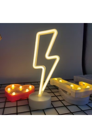 Şimşek Neon Led Lamba Çok Renkli