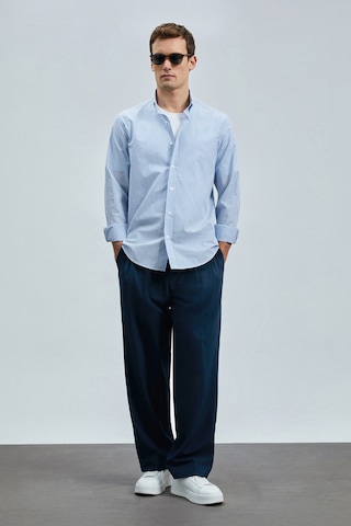 Lufian Erkek Regular Fit Charles Basic Gömlek 111010638 Mavi Mavi