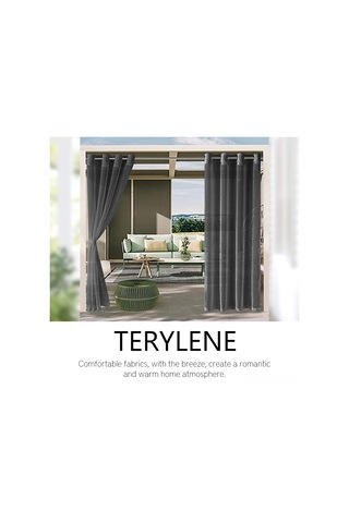 Youtek Siyah Su Geçirmez Uv Koruyucu Perde, İki Adet, 132x241 Cm, Poliester, İç/ön Cephe Uygun Siyah