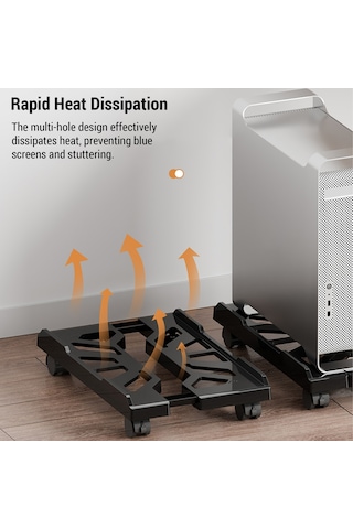 Monyee Ev Ve Ofis Kullanımı İçin Ayarlanabilir Bilgisayar Standı, 360 Dönen Tekerlekler Ve Soğutma Tasarımı İle Mobil Çözüm