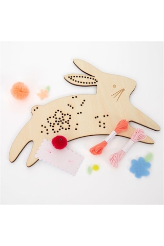 Meri Meri - Bunny Embroidery Kit - Tavşanlı Nakış İşleme Seti 0-99