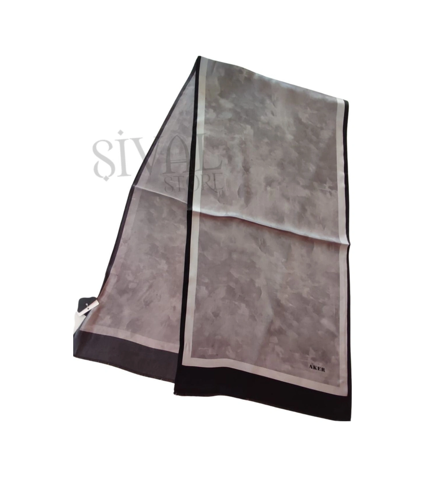 Gri Aker İpek Jakar Fular 311 Gri